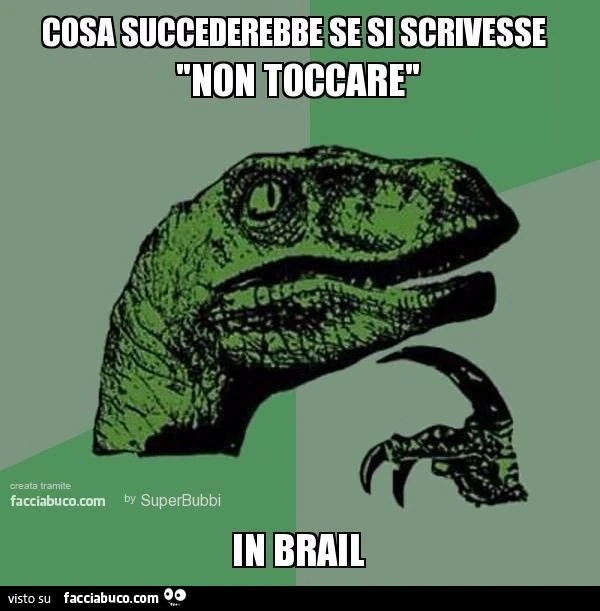 cosa succederebbe se si scrivesse non toccare in brail