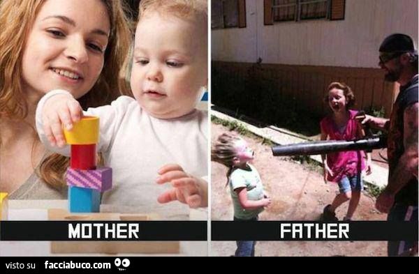 differenza tra una madre e un padre con figli