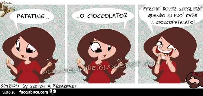 patatine o cioccolato? perchè dover scegliere se si può fare il cioccopatalato