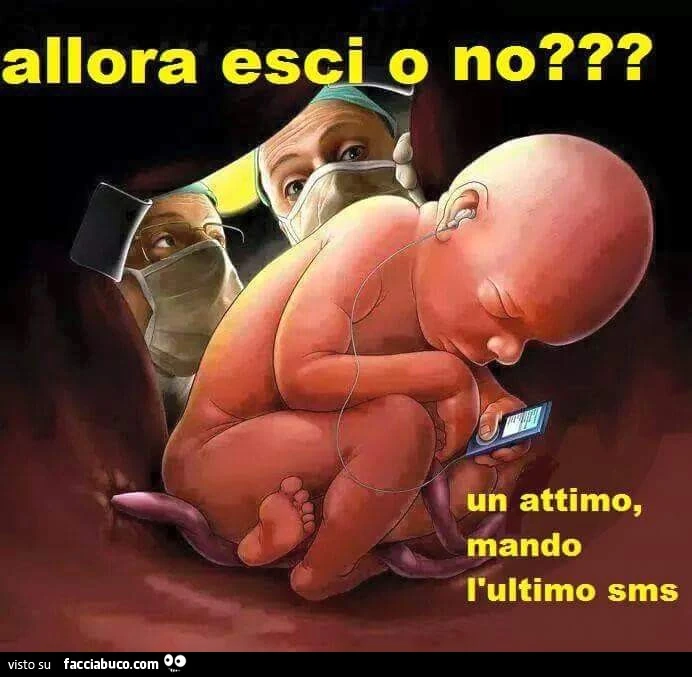 Allora esci o no? Un attimo, mando l'ultimo sms