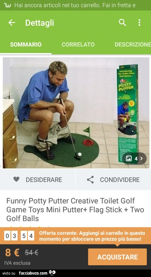 Putting area da bagno