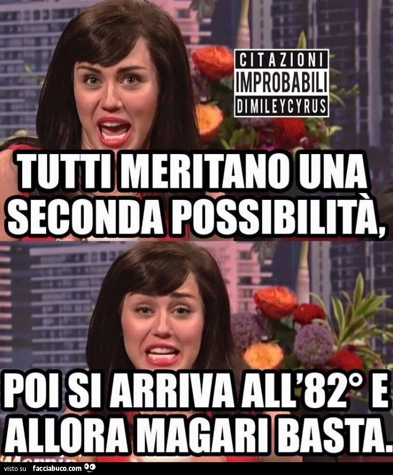 Tutti meritano una seconda possibilità, poi si arriva all'82esima e allora magari basta
