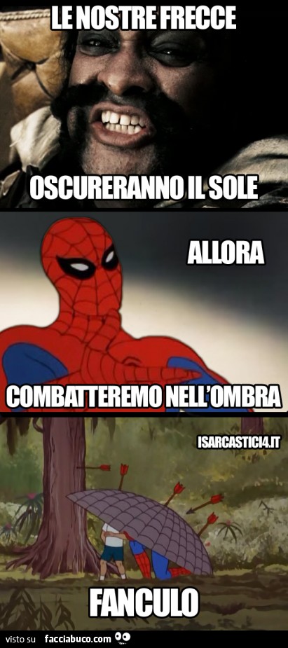 Le nostre frecce oscureranno il sole! Allora combatteremo nell'ombra