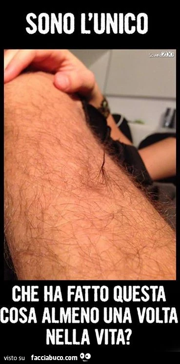 Sono l'unico che ha fatto questa cosa almeno una volta nella vita?