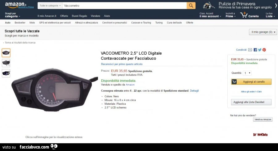 Vaccometro LCD Digitale. Contavaccate per Facciabuco