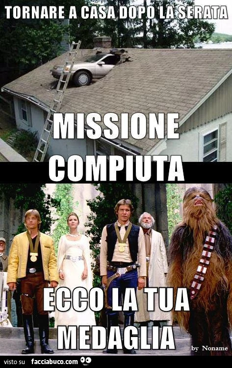 Tornare a casa dopo la serata. Missione compiuta. Ecco la tua medaglia