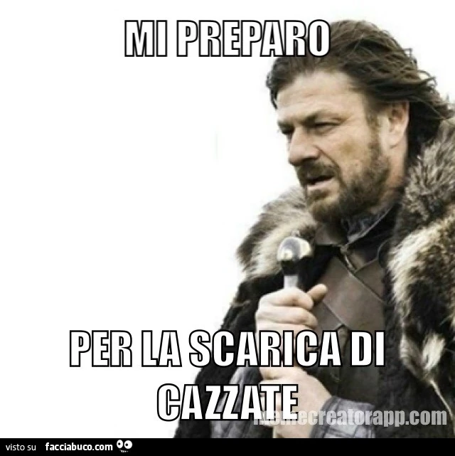 Mi preparo per la scarica di cazzate