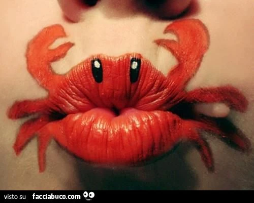 trucco rossetto granchio
