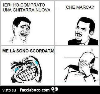 Ieri ho comprato una chitarra nuova. Che marca? Me la sono scordata
