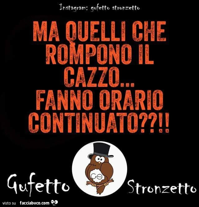 Ma quelli che rompono il cazzo fanno orario continuato?