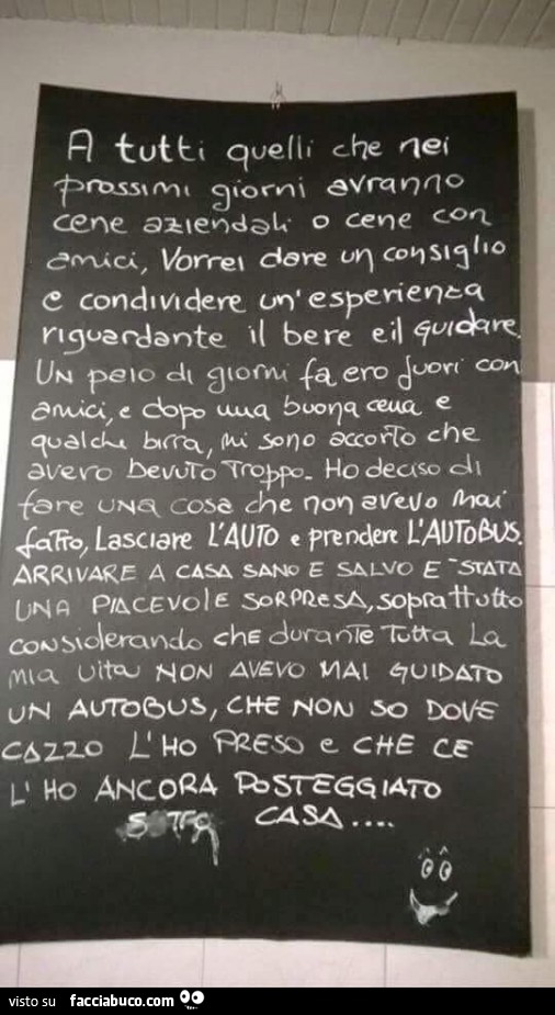 A tutti quelli che nei prossimi giorni avranno cene aziendali o cene con amici