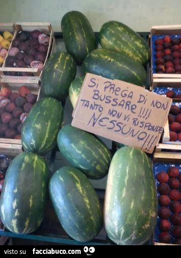 Si prega di non bussare tanto non vi risponde nessuno