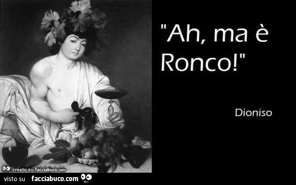  Ah, ma è Ronco! Dioniso