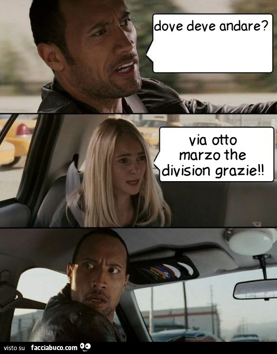 Dove deve andare? Via Otto Marzo the Division, grazie