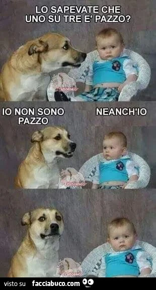 Lo sapevate che uno su tre è pazzo? Io non sono pazzo. Neanch'io