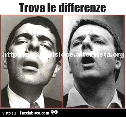Trova le differenze: Mr. Bean e Renzi