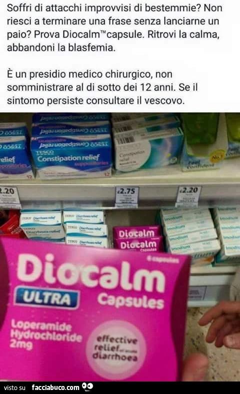 Soffri di attacchi improvvisi di bestemmie? Diocalm ultra capsule