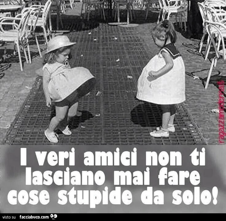 I veri amici non ti lasciano mai fare cose stupide da solo