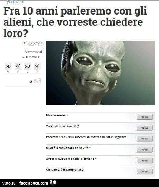 Fra 10 anni parleremo con gli alieni, che vorreste chiedere loro?