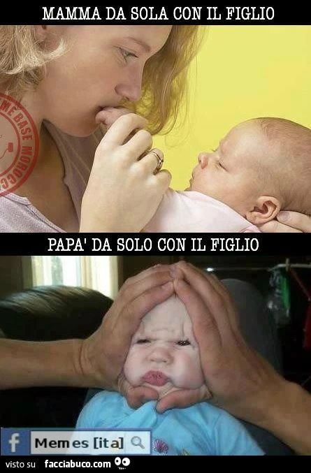 confronto tra mamma e papà soli con figlio neonato
