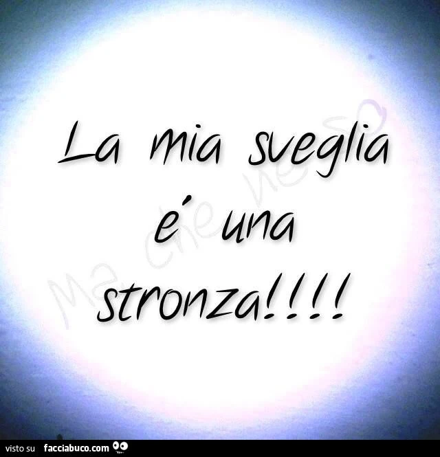 La mia sveglia è una stronza