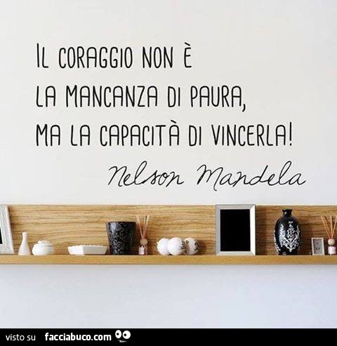 Il coraggio non è la mancanza di paura, ma la capacità di vincerla