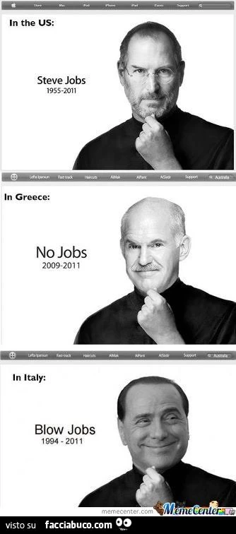 steve jobs - no jobs - blow jobs berlusconi