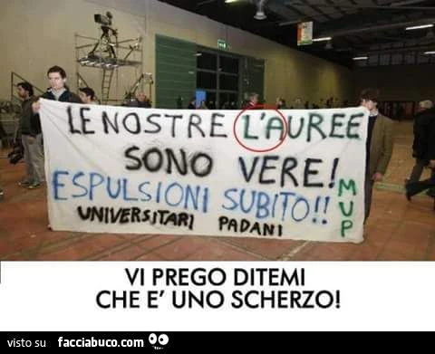 Le nostre l'auree sono vere! Espulsioni subito! Vi prego ditemi che è uno scherzo