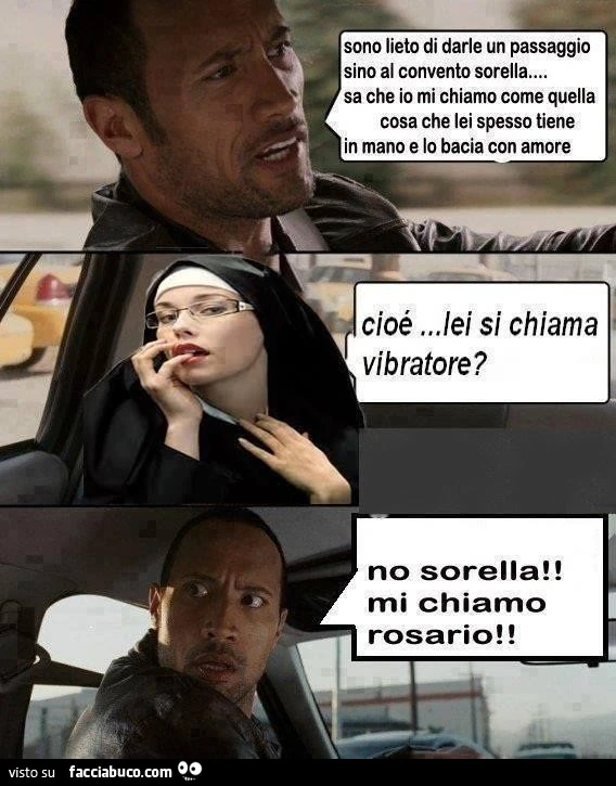 Sono lieto di darle un passaggio sino al convento sorella