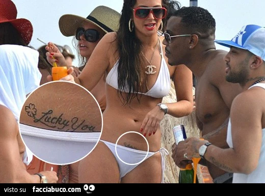 Tatuaggio Lucky You vicino la patata
