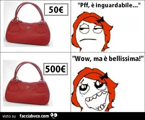 50 euro borsa inguardabile ma 500 euro borsa bellissima