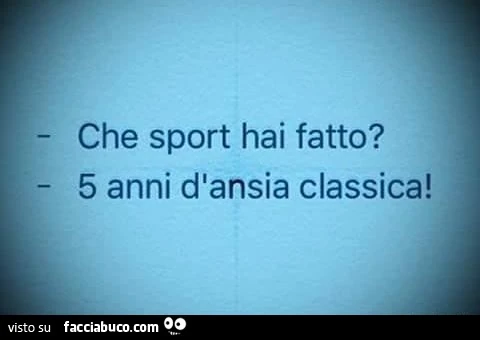 Che sport hai fatto? 5 anni d'ansia classica