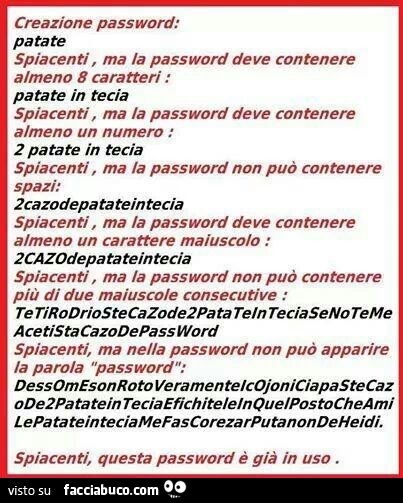 Creazione password: patate