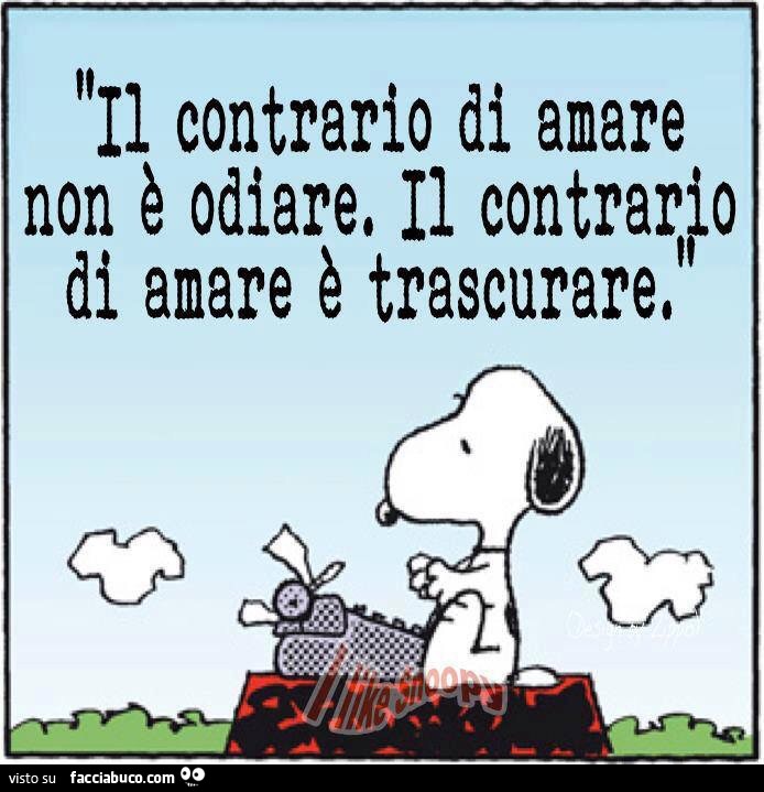Il contrario di amare non è odiare. Il contrario di amare è trascurare
