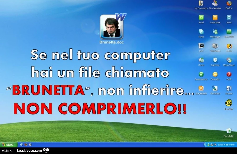 Se nel tuo computer hai un file chiamato BRUNETTA, non infierire, non comprimerlo