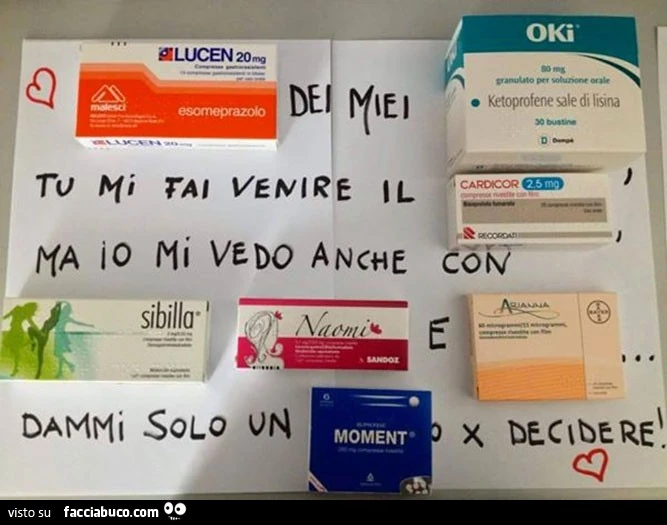 Lucen dei miei Oki, tu mi fai venire il Cardcor ma io mi vedo anche con Sibilla, Naomi e Arianna. Dammi solo un Moment per decidere
