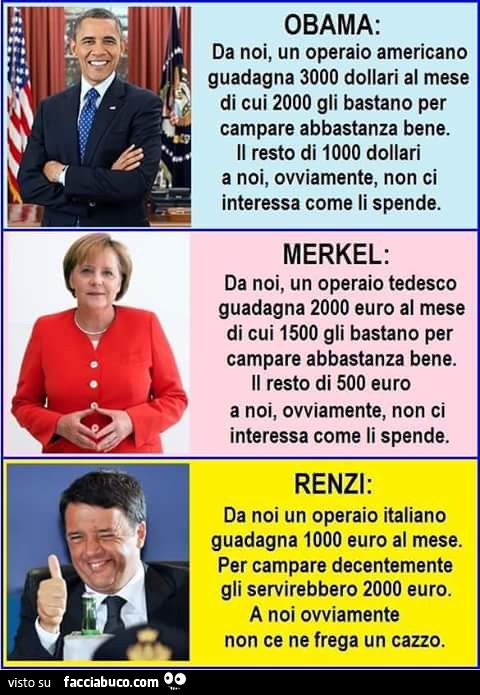 Obama, Merkel, Renzi parlano degli operai