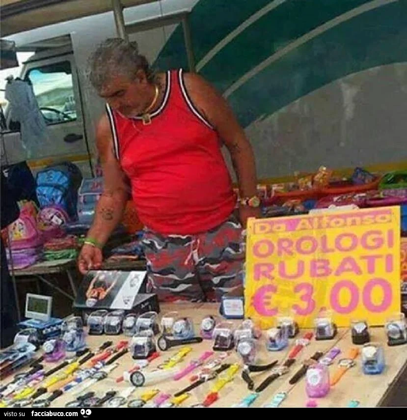 Da Alfonso: orologi rubati 3 euro