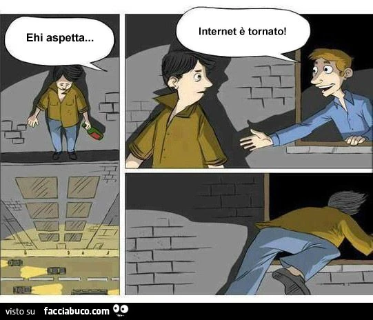 ehi aspetta non ti buttare di sotto... internet è tornato!