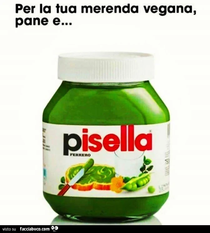 Per la tua merenda vegana, pane e pisella