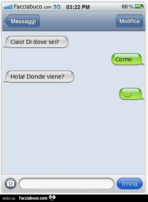 Ciao! Di dove sei? Como. Hola! Donde viene? .__