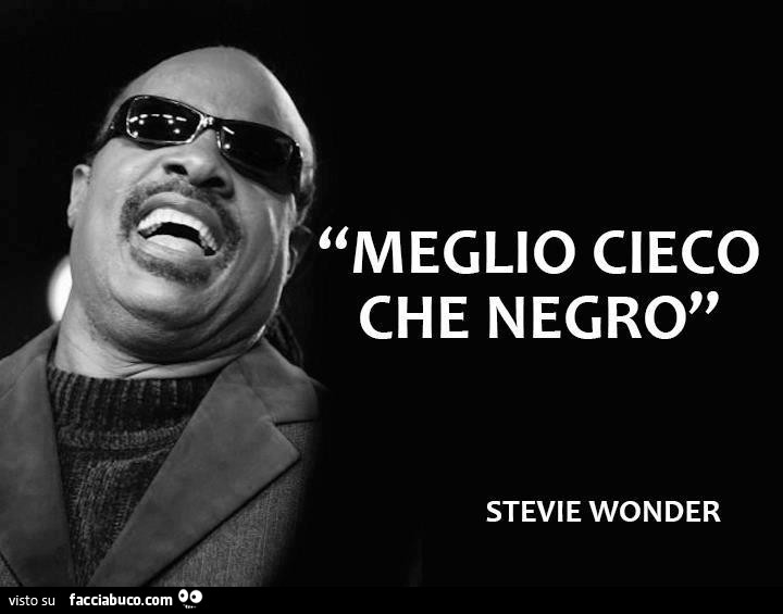 Meglio cieco che negro. Stevie Wonder