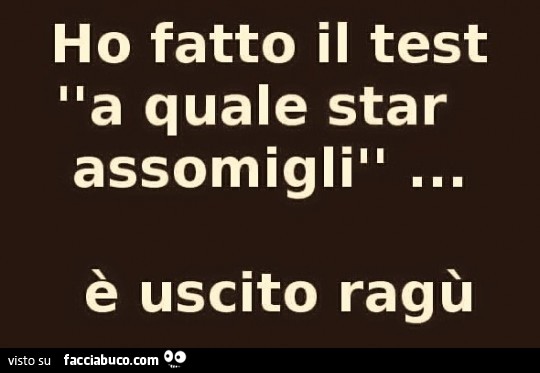 Ho fatto il test "a quale star assomigli"... è uscito ragù