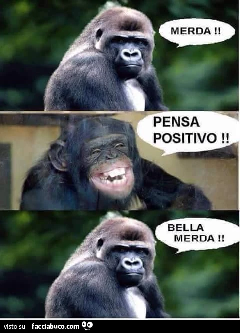 Merda. Pensa positivo! Bella merda