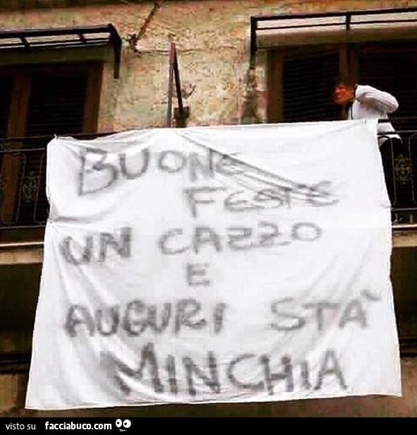 Buone feste un cazzo e auguri sta minchia