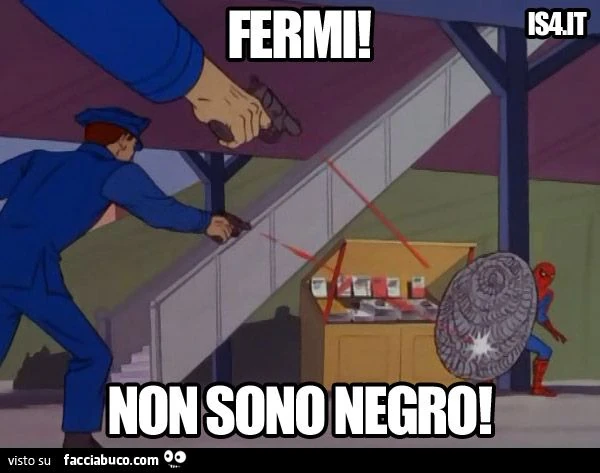 spiderman prende in giro poliziotti usa... fermi non sparate, non sono negro