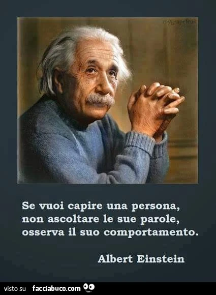 Se vuoi capire una persona, non ascoltare le sue parole, asserva il suo comportamento. Albert Einstein