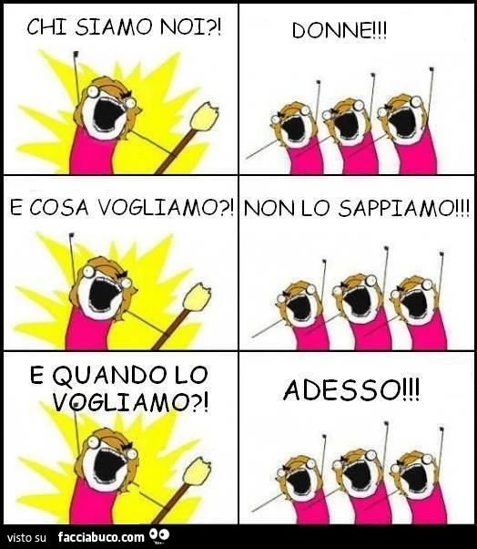 Chi siamo noi? Donne e cosa vogliamo? Non lo sappiamo e quando lo vogliamo? Adesso