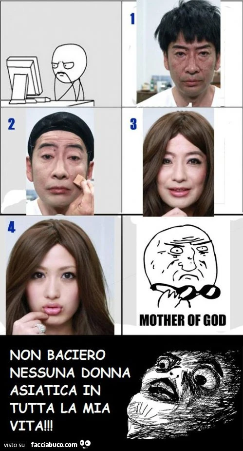 uomo asiatico si trucca da donna assurdo