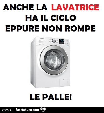 Anche la lavatrice ha il "ciclo" eppure non rompe le palle
